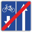 Дорожный знак 5.12.2 «Конец дороги с полосой для велосипедистов» (металл 0,8 мм, III типоразмер: сторона 900 мм, С/О пленка: тип В алмазная)